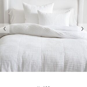Pottery Barn White Cloud Cotton Duvet and Shams